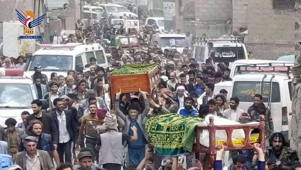 تشييع جثامين ضحايا حادثة رداع في مدينة يريم بإب