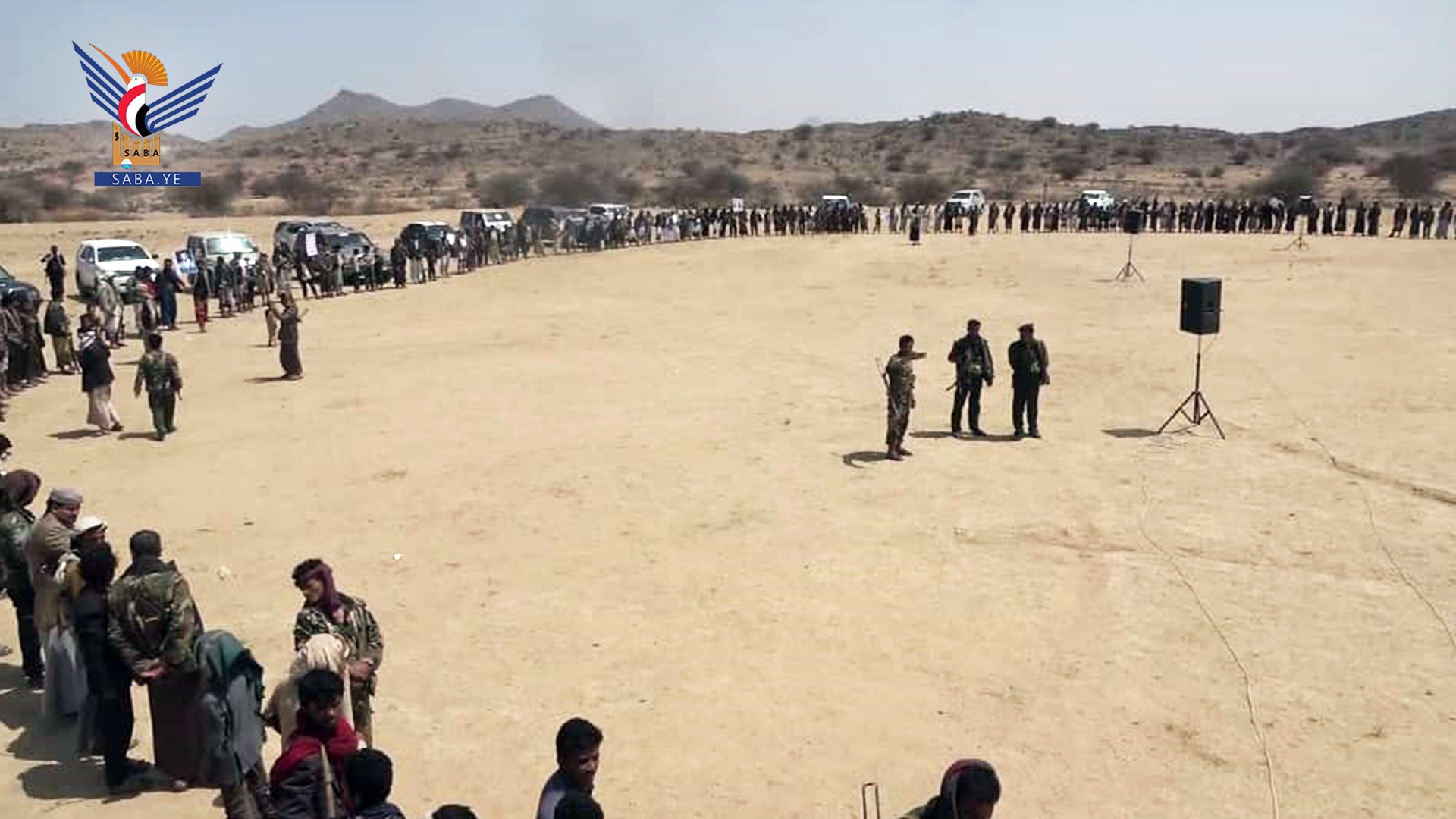 وقفة لأبناء مديرية الشرية بالبيضاء إسـ ـنادا لغـ ـزة وإعلان البـ ـراءة من الخـ. ـونة الخميس، 10 ذو القعدة 1446هـ الموافق 08 مايو 2025